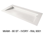 Plan vasque Design caniveau, sur mesure, Largeur 100 à 200 cm x Profondeur 40 à 60 cm, résine minérale ACRYSTONE® SOLID-SURFACE Finition lisse, Livraison Offerte et Rapide.